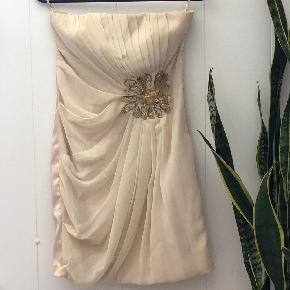 Cream strapless dress